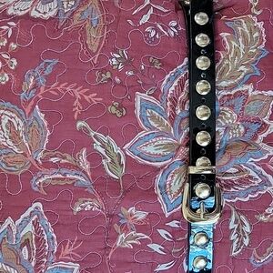EUC- Vince Camuto Black Patent Leather Studded Belt
